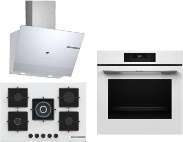 Bosch Beyaz Ankastre Set PNQ7B2P30O + HJG852YW0T + DWK67PJ20T