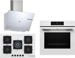 Bosch Beyaz Ankastre Set PNQ7B2P30O + HJG852YW0T + DWK67PJ20T