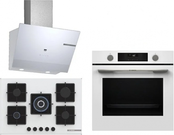 Bosch Beyaz Ankastre Set PNQ7B2P30O + HUA736EV0T + DWK67PJ20T