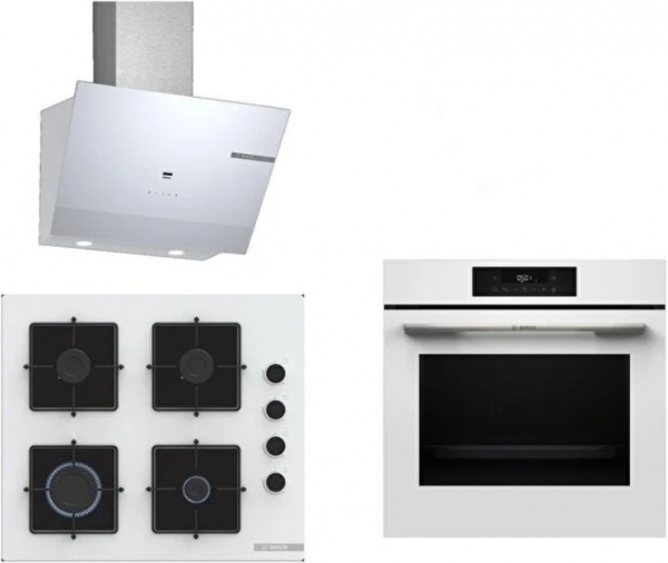 Bosch Beyaz Ankastre Set POP6C2P30O + HJG852YW0T + DWK67PJ20T
