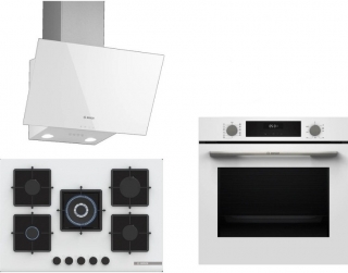 Bosch Beyaz Ankastre Set PNQ7B2P30O + HUA717BV0T + DWK63PJ20T