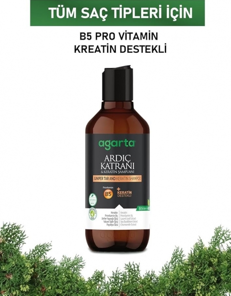 Agarta Doğal Ardıç Katranı ve Keratin Şampuan