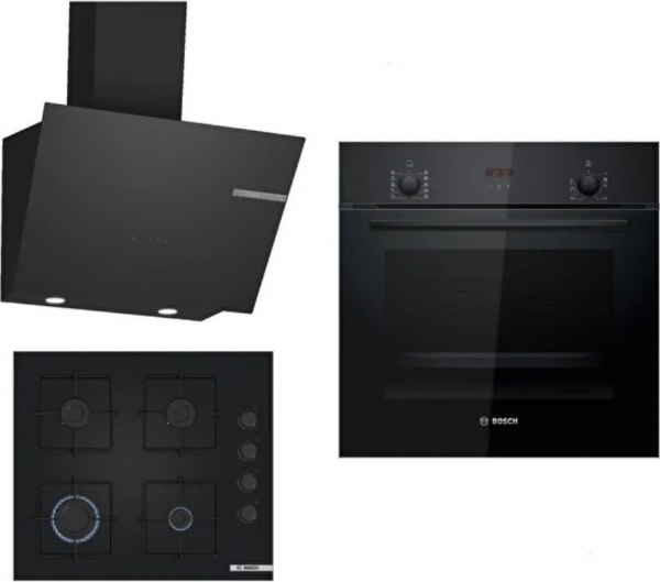 Bosch Siyah Set 316 Ankastre Set POP6C6P31O + HBF512BB1T + DWK66PJ60T