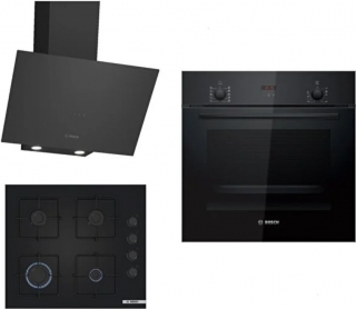 Bosch Siyah Set 315 Ankastre Set POP6C6P31O + HBF512BB1T + DWK64PJ60T