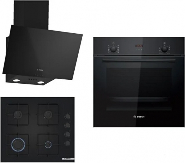Bosch Siyah Set 314 Ankastre Set POP6C6P31O + HBF512BB1T + DWK63PJ60T