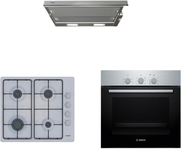 Bosch Eco İnox Ankastre Set PBP6C5K80O + HBF011BR0T + DFT63CA51T