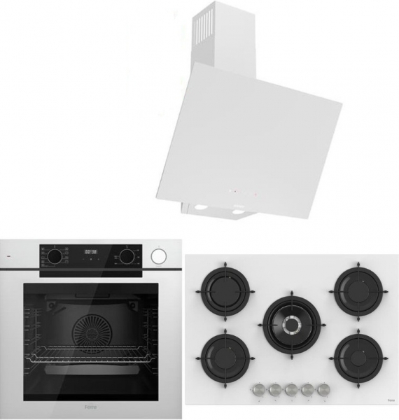 Ferre Steam Plus 75 Beyaz Ankastre Set RS036 + QEP64CB + D078