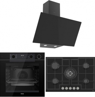 Ferre Steam Plus 75 Siyah Ankastre Set ED035 + QEP64CS + D077