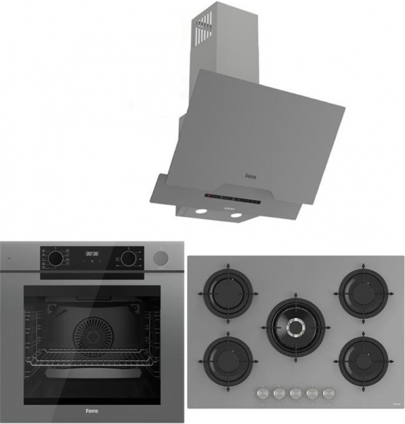 Ferre Steam Plus 75 Gri Ankastre Set RS038 + QEP64CPR + D065-SA