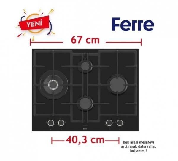 Ferre Fryart Siyah Ankastre Set ED075 + QEP64CS + D080-SA