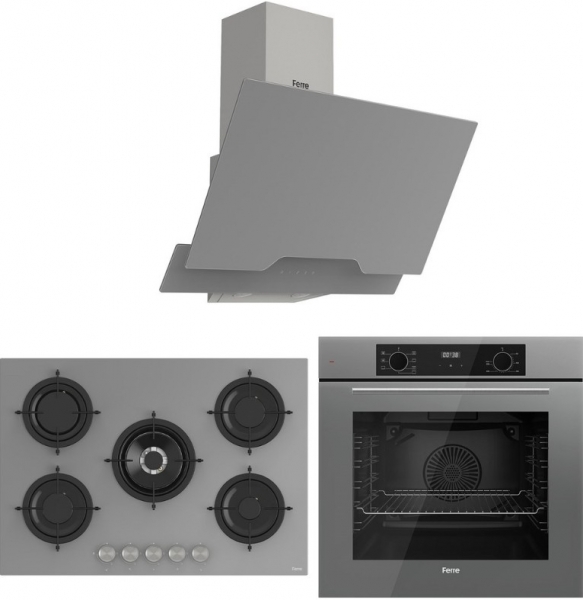 Ferre Flowart Evolis Pro Gri Ankastre Set RS038 + QBL63CPR + D065