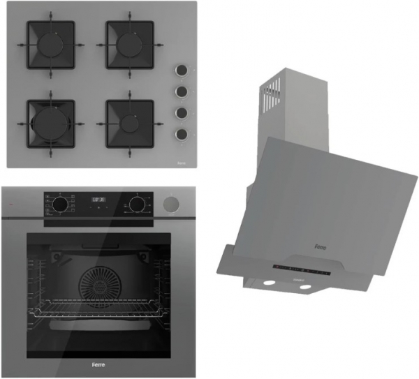 Ferre Steamart Gri Ankastre Set SS208 + QEP64CPR + D065-SA