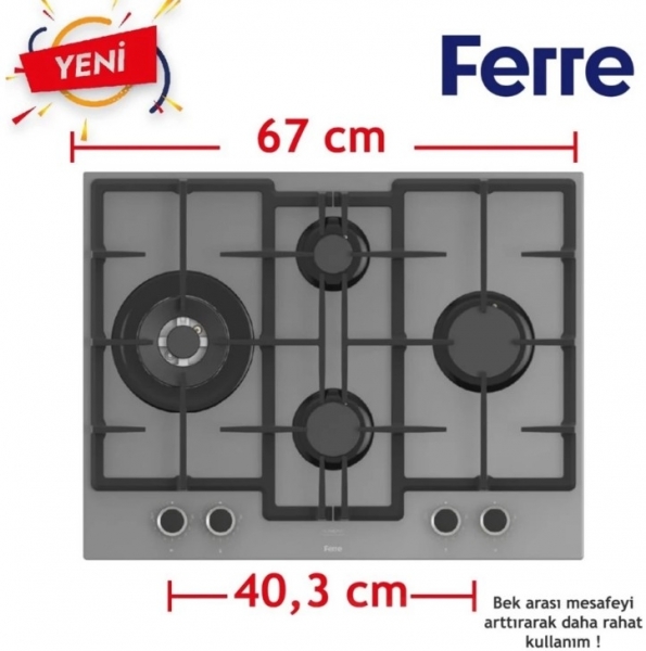 Ferre Gri Ankastre Set ED078 + QXE62CPR + D082-SA