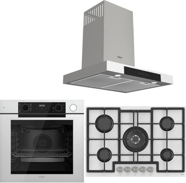 Ferre Steam Plus 75 Beyaz Ankastre Set ED036 + QEP64CB + D101