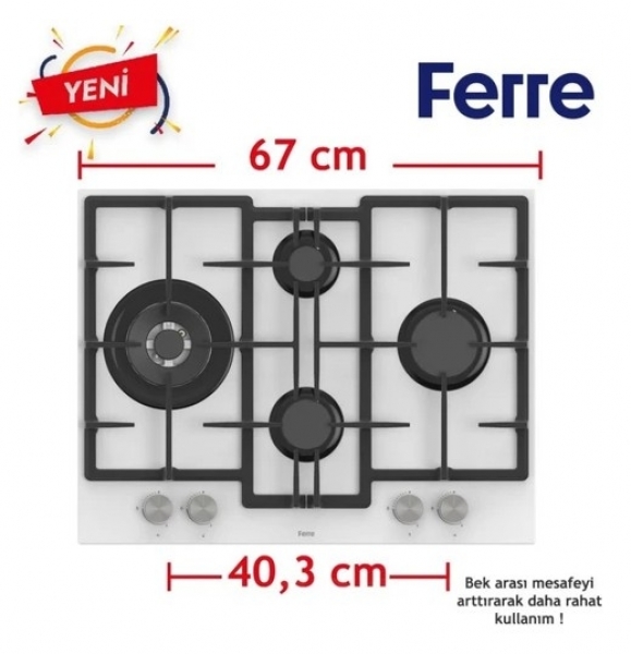 Ferre FryART&SteamART Beyaz Ankastre Set ED076 + QEP64CB + D078