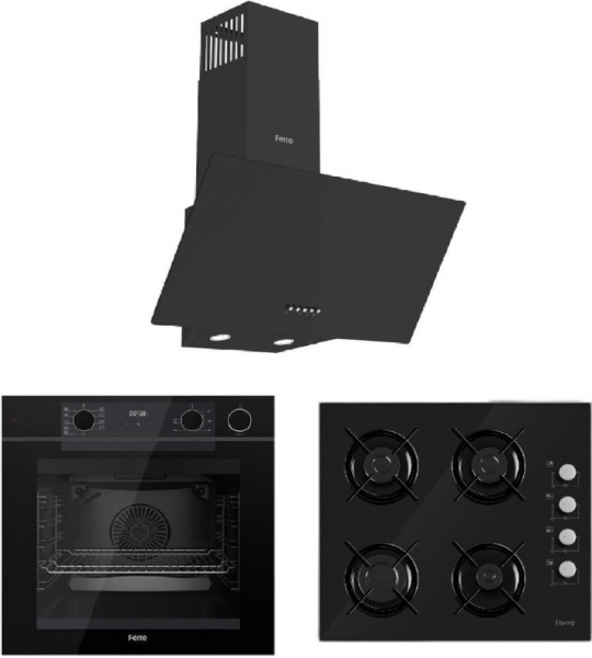 Ferre Fryart-Steam Siyah Ankastre Set S 2140 + QEP64CS + D086