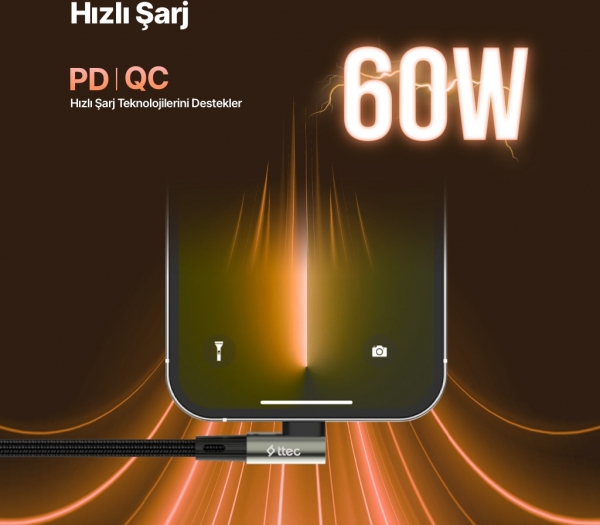ttec AlumiCable 60W Şarj Kablosu