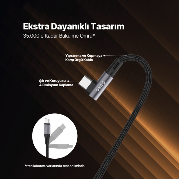 ttec AlumiCable 60W Şarj Kablosu