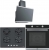 Franke Siyah Ankastre Set FHNS 604 4G BK C + FSM 86 H XS + FPJ 615 V BK SS
