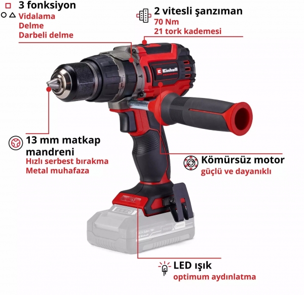 Einhell TP-CD 18/70 Li-i BL Solo Akülü Matkap (Aküsüz)