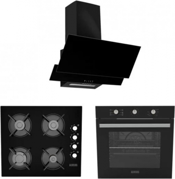 Alveus Siyah Ecoplus 3Lü Ankastre Set A10 + AF-860 + AD07