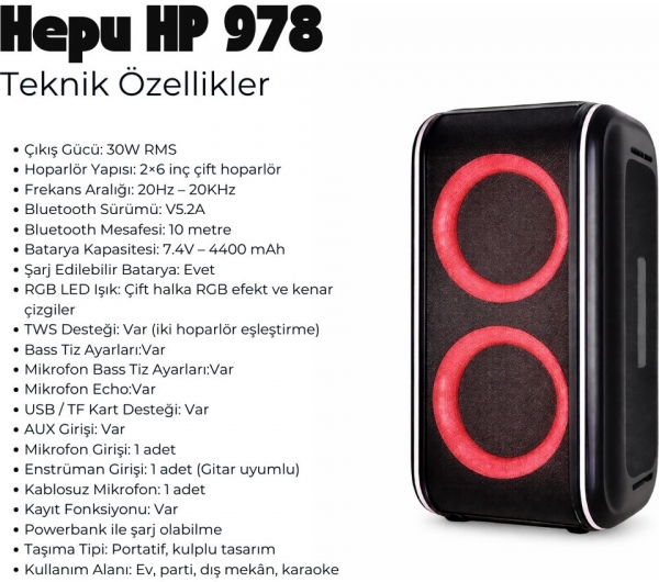 Hepu HP-978 Bluetooth Hoparlör