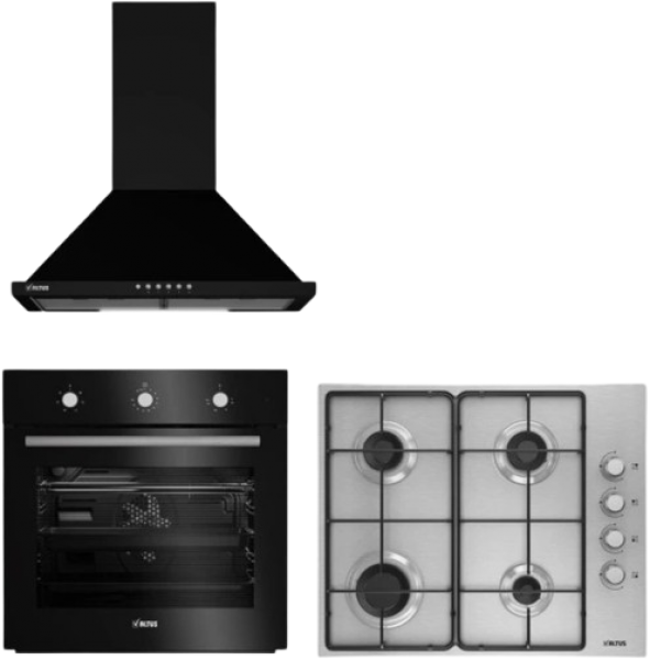 Beko Altus Siyah Inox Eko Ankastre Set ALA 181 GID + ALA 133 B + ALA-521 B