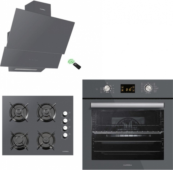 Luxell Gri Ankastre Set LX-40 TAHDF + B66-SGF3 + DA-835
