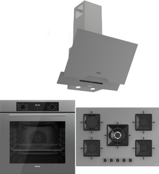Ferre Icon Plus 75 Serisi 3lü Cam Ankastre Set SS038 + QBL63CPR + D065-SA