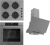 Ferre Flowart-Silentart Serisi Gri Ankastre Set CS208-FA + QBL63CPR + D065-SA