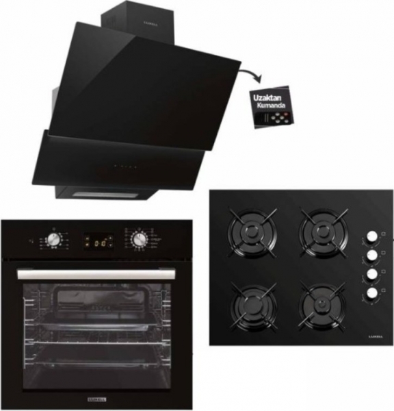 Luxell Opall Dijital Siyah Ankastre Set C6-40BF Y.C + B66-SGF3 + DA6-835