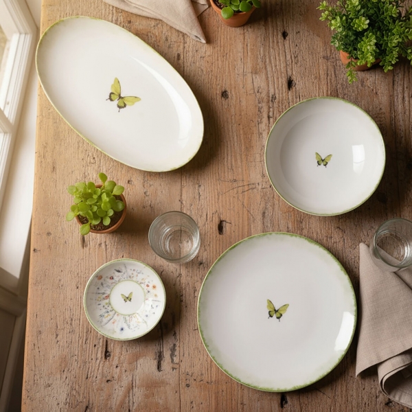 Güral Porselen Flora Green 4883 12 Parça Kahvaltı Takımı