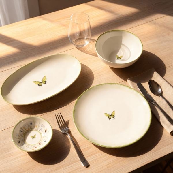 Güral Porselen Flora Green 4883 12 Parça Kahvaltı Takımı