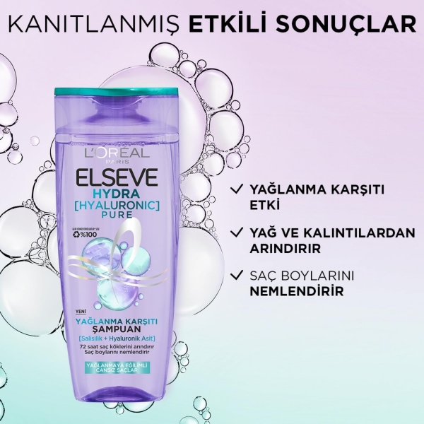 Loreal Paris Elseve Hydra Pure Yağlanma Karşıtı 300 ml Şampuan