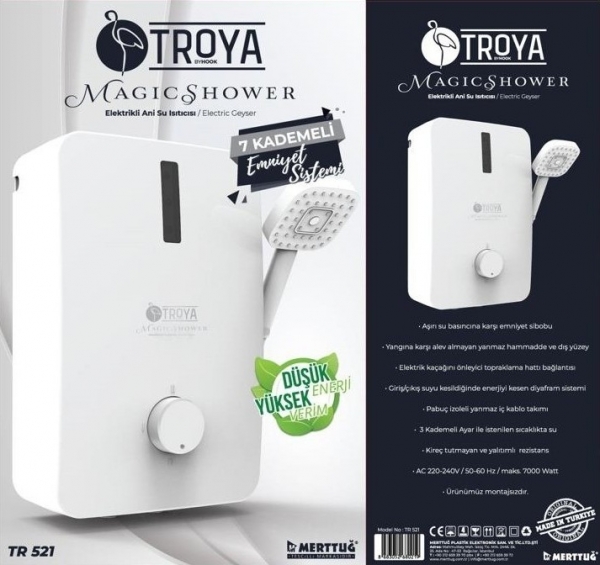 Troya T521 Elektrikli Şofben