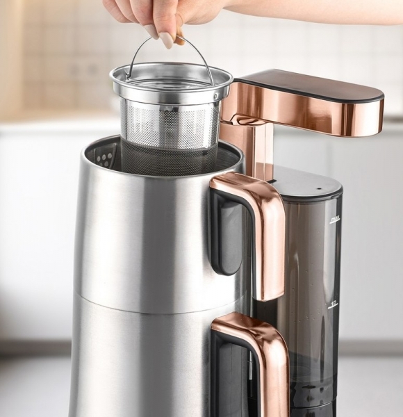 Homend Teabot 1785H Çay Makinesi (Krom / Bakır)