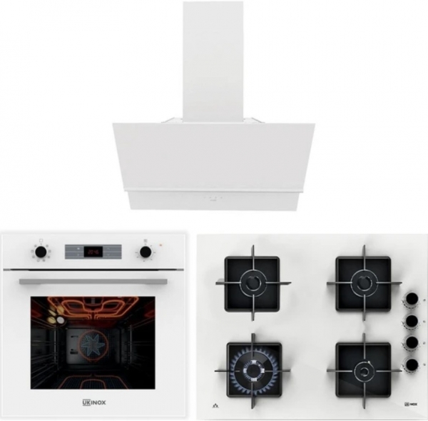 Ukinox Beyaz Ankastre Set Ares 60 + Smart 8801 W + Fairy 60