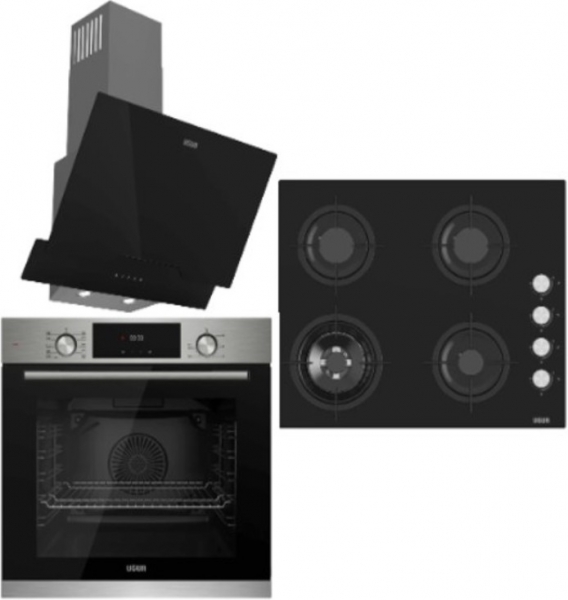 Uğur Inox Ankastre Set UAO 6041W3 SCY RSR1 + UAF 6011D IMPET + UAD 6012G SA3D