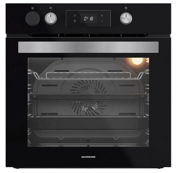 Silverline Siyah Cam Ankastre Set CS5629B01 + BO65P4B01 + 3481