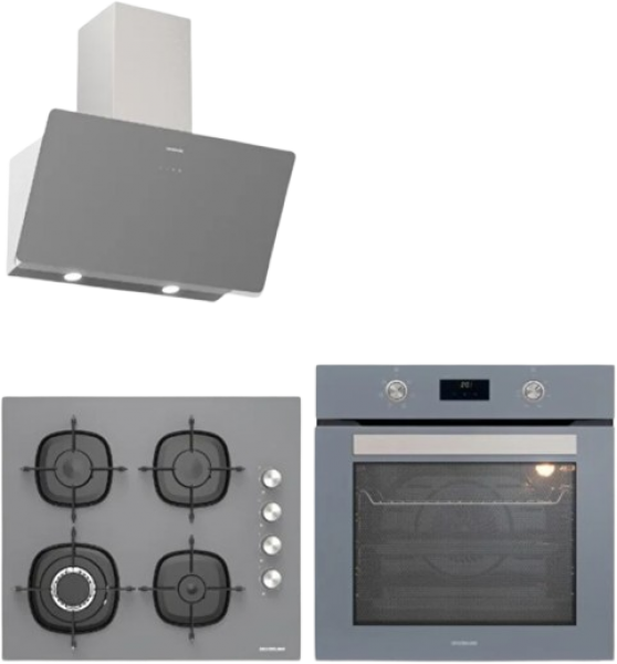 Silverline Gri Ankastre Set CS5629S01 + BO6502S02 + 3457 Soho 60