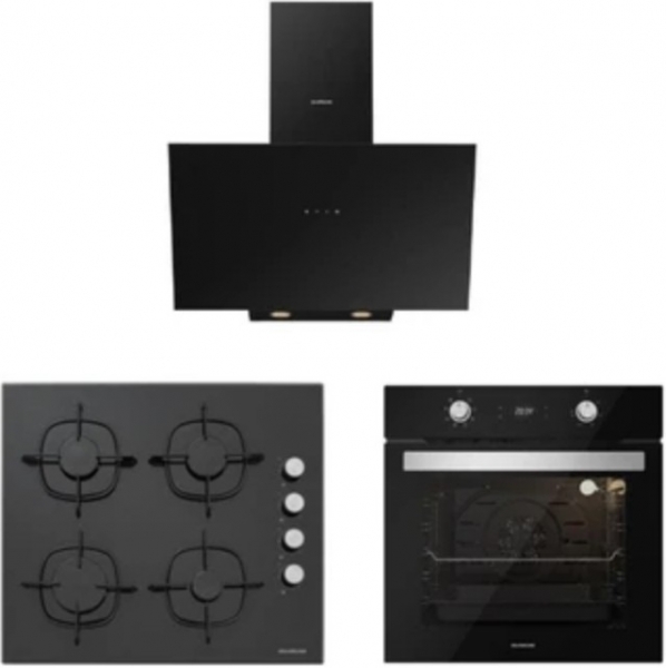 Silverline Siyah Ankastre Set CS5335B02 + BO6504B01 + 3481