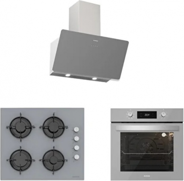 Silverline Gri Ankastre Set CS5349S01 + BO6504S01 + 3457 Soho