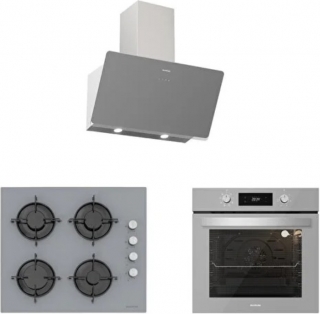 Silverline Gri Ankastre Set CS5349S01 + BO6504S01 + 3457 Soho
