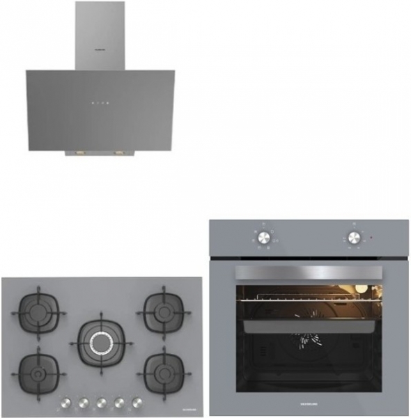 Silverline Silverlıne Gri Ankastre Set CS5622S01 + BO65E1S01 + 3481