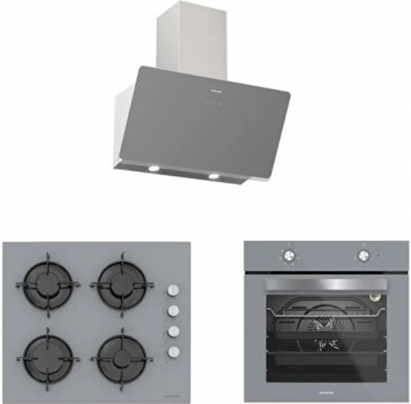 Silverline Gri Ankastre Set CS5349S01 + BO6501S01 + 3457 Soho 60