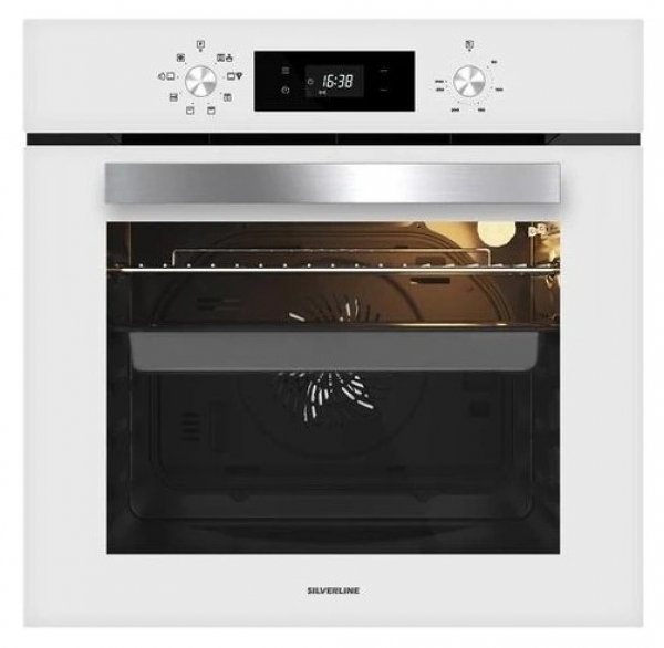 Silverline Beyaz Cam Ankastre Set CS5349W01 + BO65E4W01 + 3481