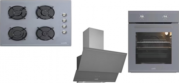 Luno Gri Ankastre Set L638S01 + L501S04 + 3481.6.147.03