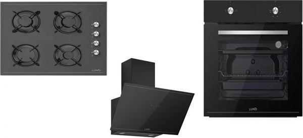 Luno Siyah Ankastre Set L638B01 + L501B04 + 3481.6.147.01