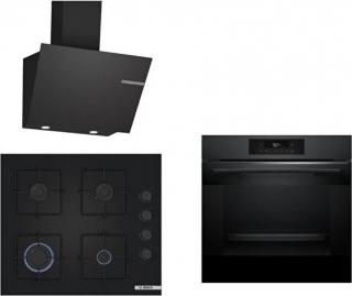 Bosch Siyah Ankastre Set POP6C6P31O + HJG852YT0T + DWK66PJ60T