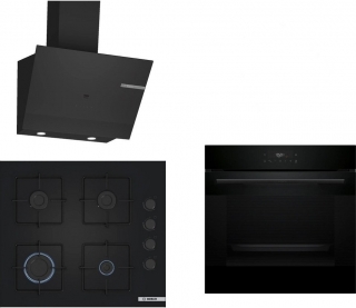 Bosch Siyah Set 512 Ankastre Set POP6C6P31O + HJG852YB0T + DWK67PJ60T
